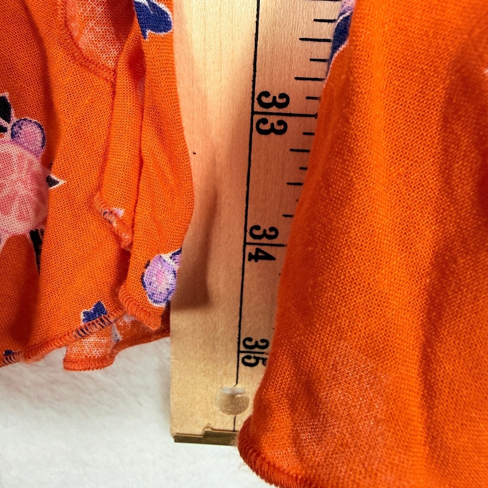 Free People Like a Lady Orange Floral Polka Dot Tie Back‎ Mini Dress Med NWT - Picture 6 of 10